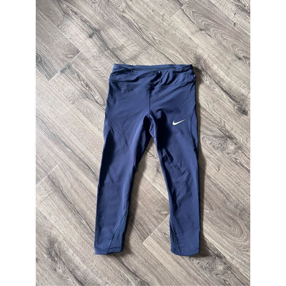 Nike Large Running Power Racer Tights in Midnight/Thunder Blue